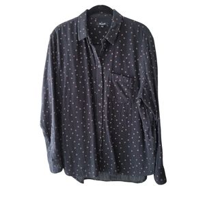 Madewell black flannel with flowers Large